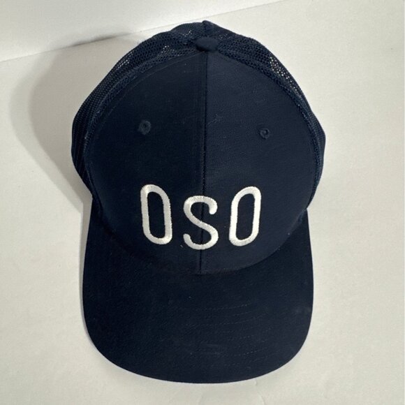 Richardson OSO Trucker Hat Snapback Mesh Cap Men's Adjustable Navy Blue - Picture 1 of 7